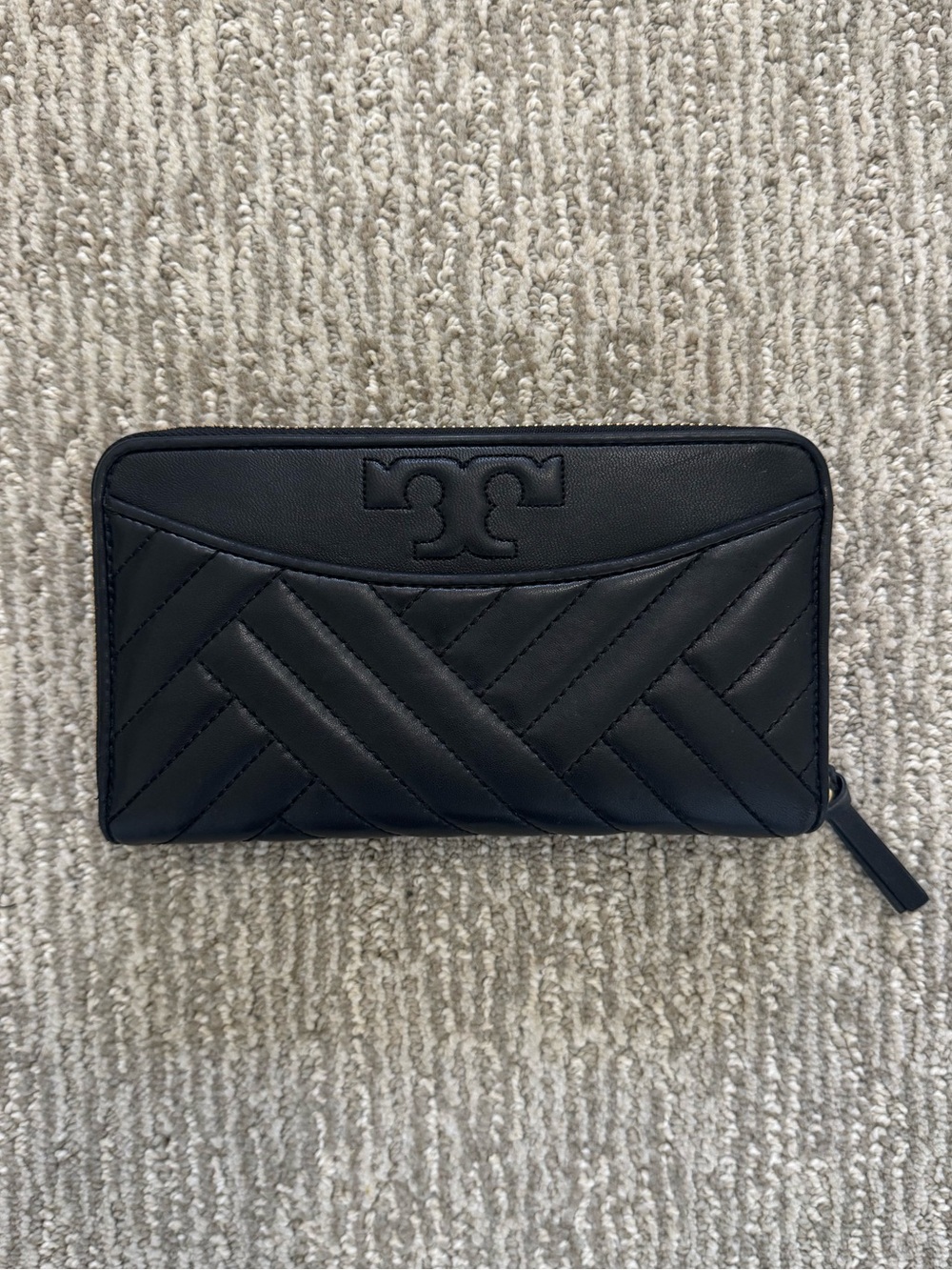 Tory Burch Black Quilted Leather Wallet